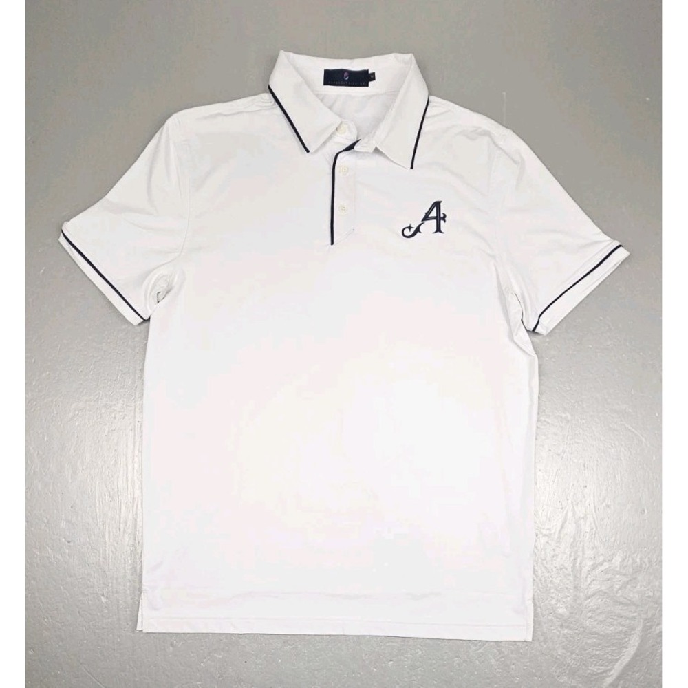 Extracurricular 4 Four Aces Golf Polo Shirt Mens Medium White Embroidered S/S